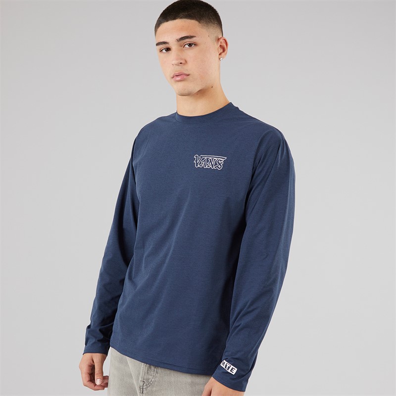 Vans Mens MTE Outline Hybird Long Sleeve T-Shirt Dress Blues