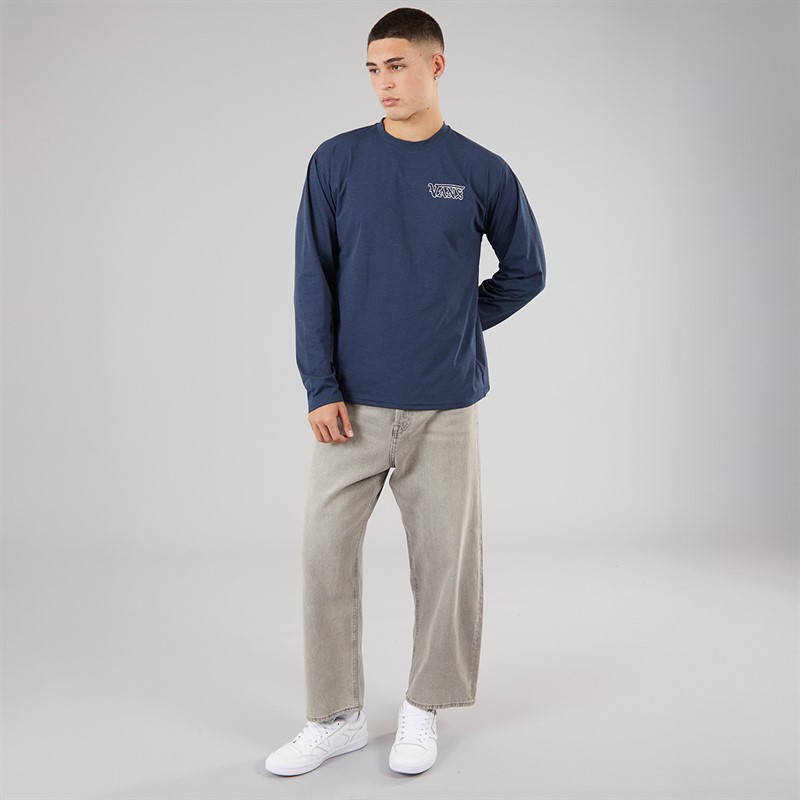 Vans Mens MTE Outline Hybird Long Sleeve T-Shirt Dress Blues