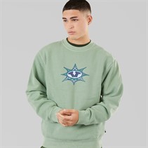 Vans Mens Star Checker Sweatshirt Gray Olive