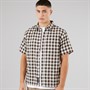 Vans Mens Monte Plaid Check Short Sleeve Shirt Egret