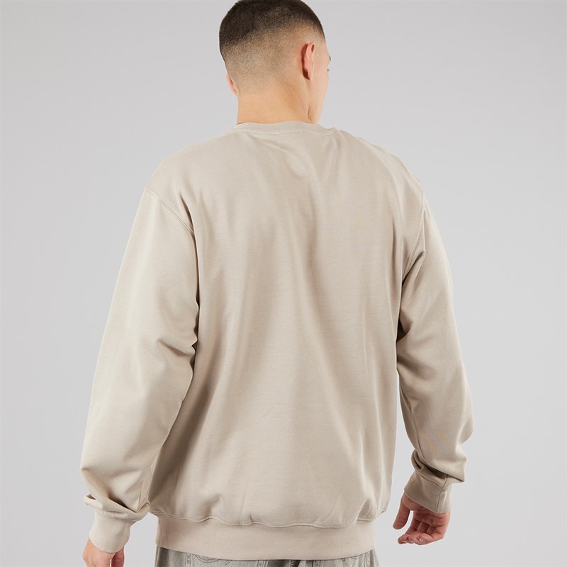 Vans Mens Blocked Box Logo Loose Sweatshirt Mushroom