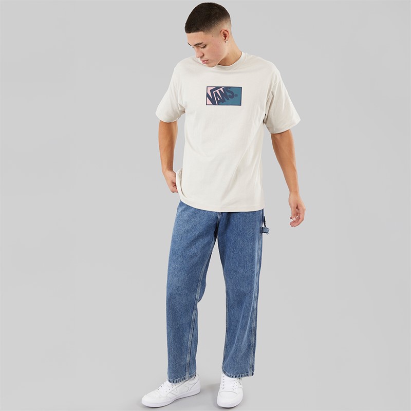 Vans Mens Original Standards Bloc Logo T-Shirt Taupe Mist