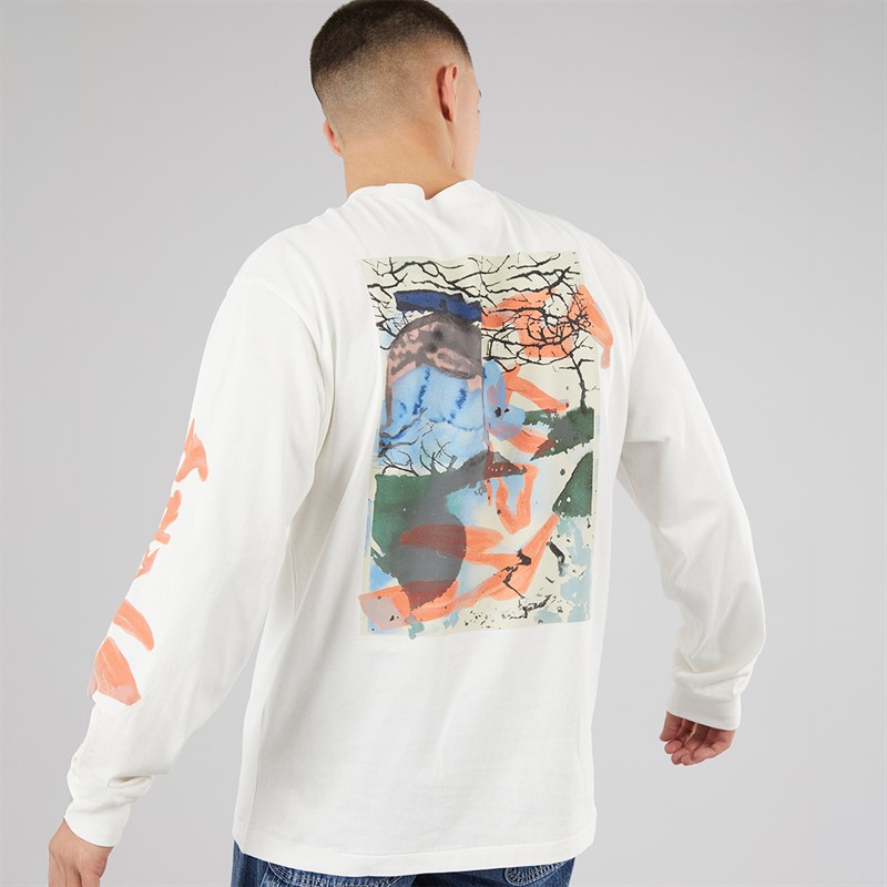 Vans Mens Raw Instinct Long Sleeve T-Shirt Marshmallow