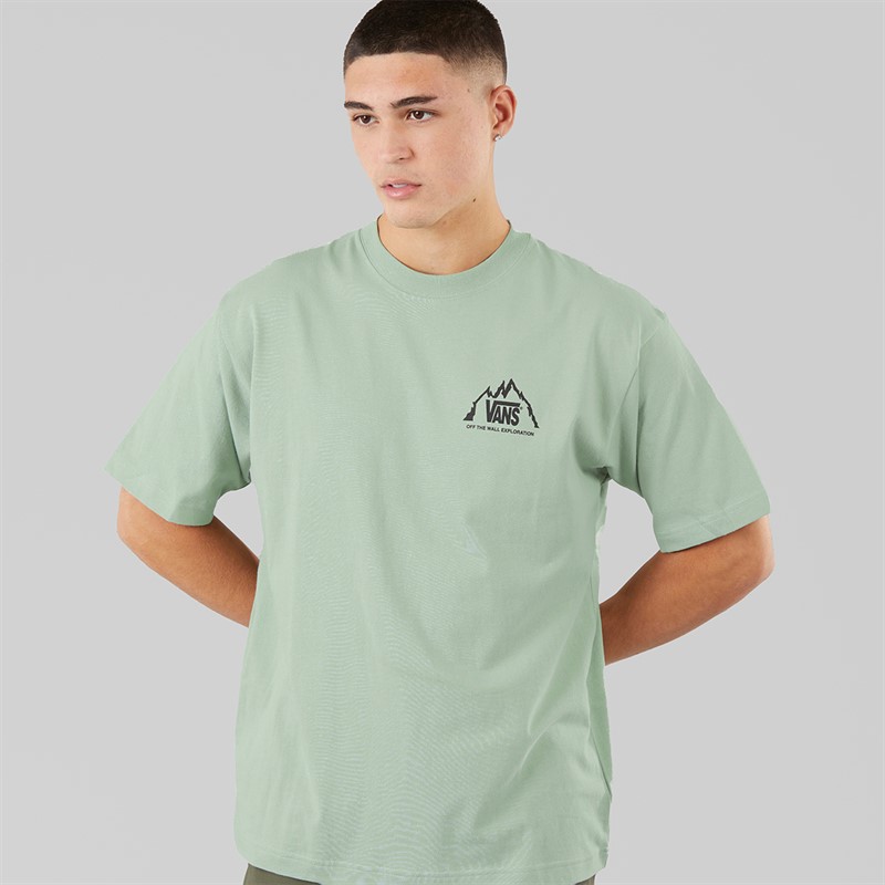 Vans Mens Mte Crestline Graphic Back T-Shirt Gray Olive