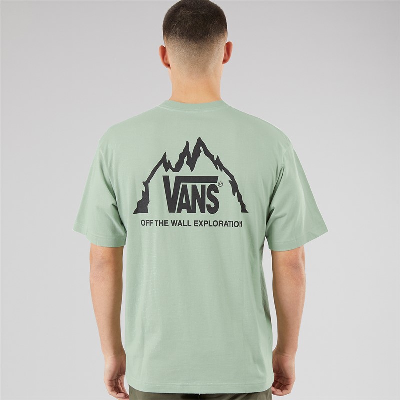 Vans Mens Mte Crestline Graphic Back T-Shirt Gray Olive