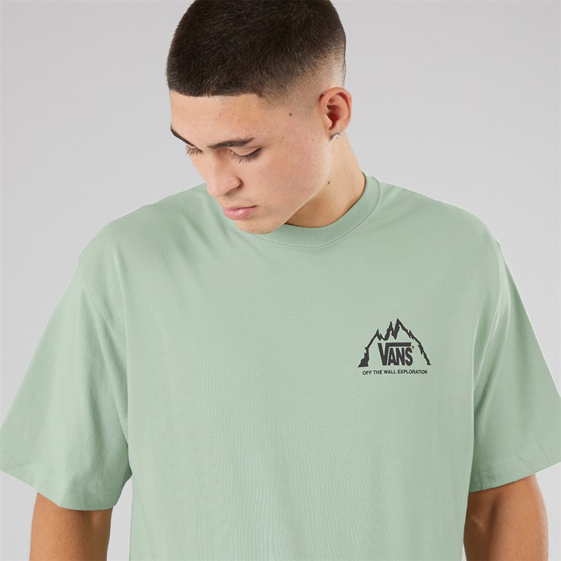 Vans Mens Mte Crestline Graphic Back T-Shirt Gray Olive