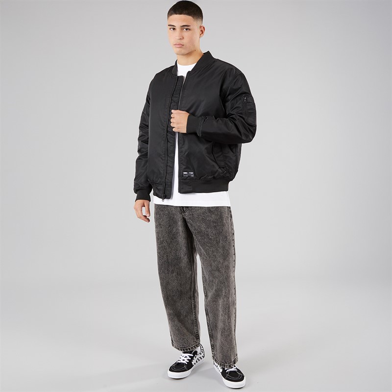Vans Mens Copley Bomber Jacket Black/Burnt Gold