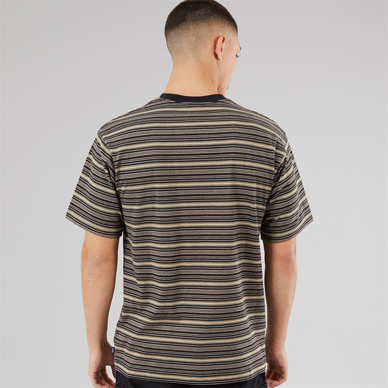 Vans Mens Cameron Stripe Knit T-Shirt Walnut