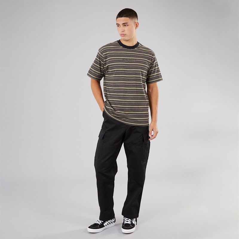 Vans Mens Cameron Stripe Knit T-Shirt Walnut