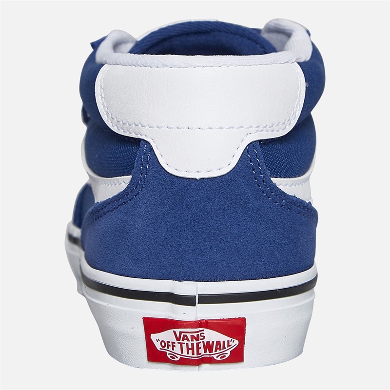 Vans Junior Boys Brooklyn Mid Velcro Trainers True Navy