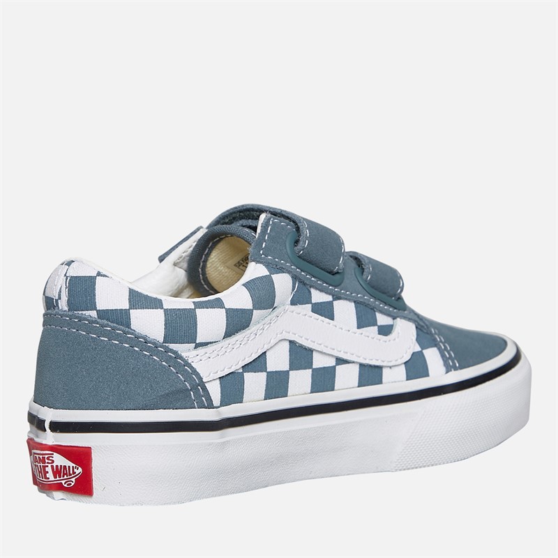 Vans Kids Old Skool Checkerboard Colour Theory Velcro Trainers Stormy Weather