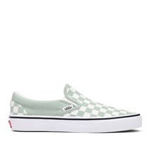 Vans Classic Checkerboard Slip-On Trainers Gray Olive