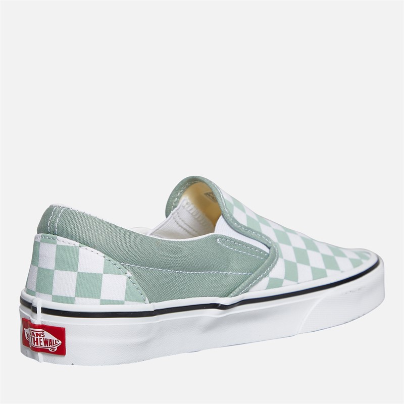 Vans Classic Checkerboard Slip-On Trainers Gray Olive