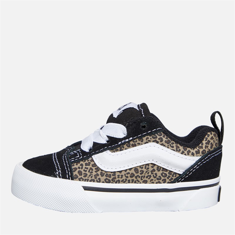 Vans Girls Knu Skool Elastic Lace Trainers Black/Leopard