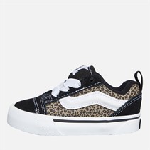 Vans Girls Knu Skool Elastic Lace Trainers Black/Leopard
