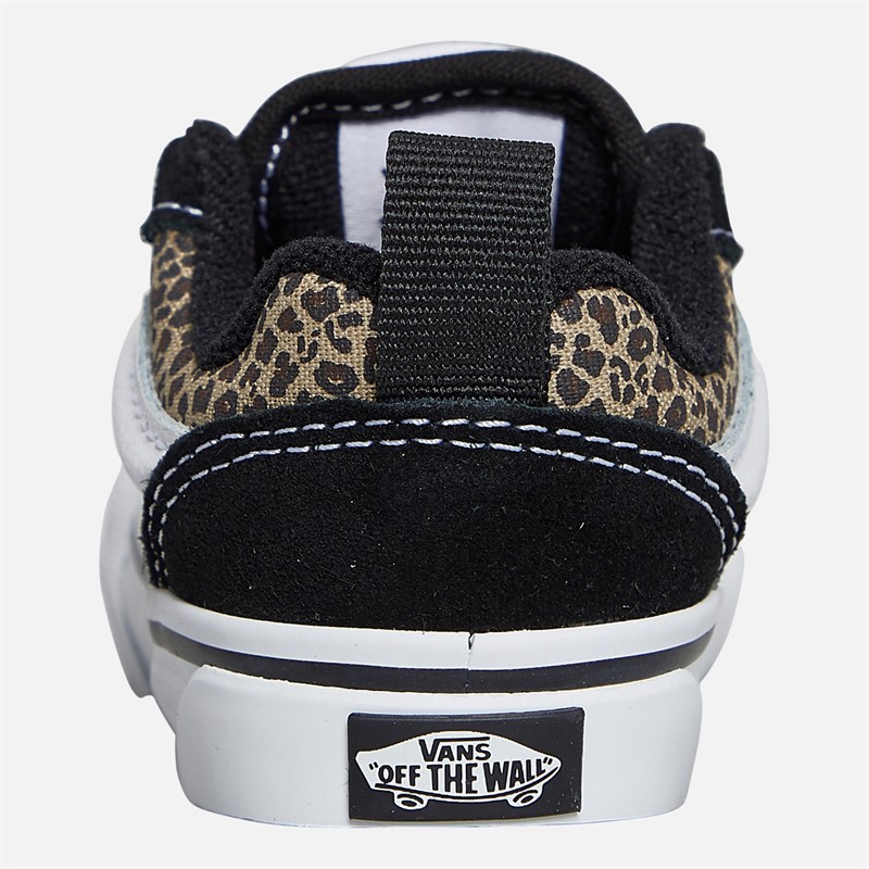 Vans Girls Knu Skool Elastic Lace Trainers Black/Leopard