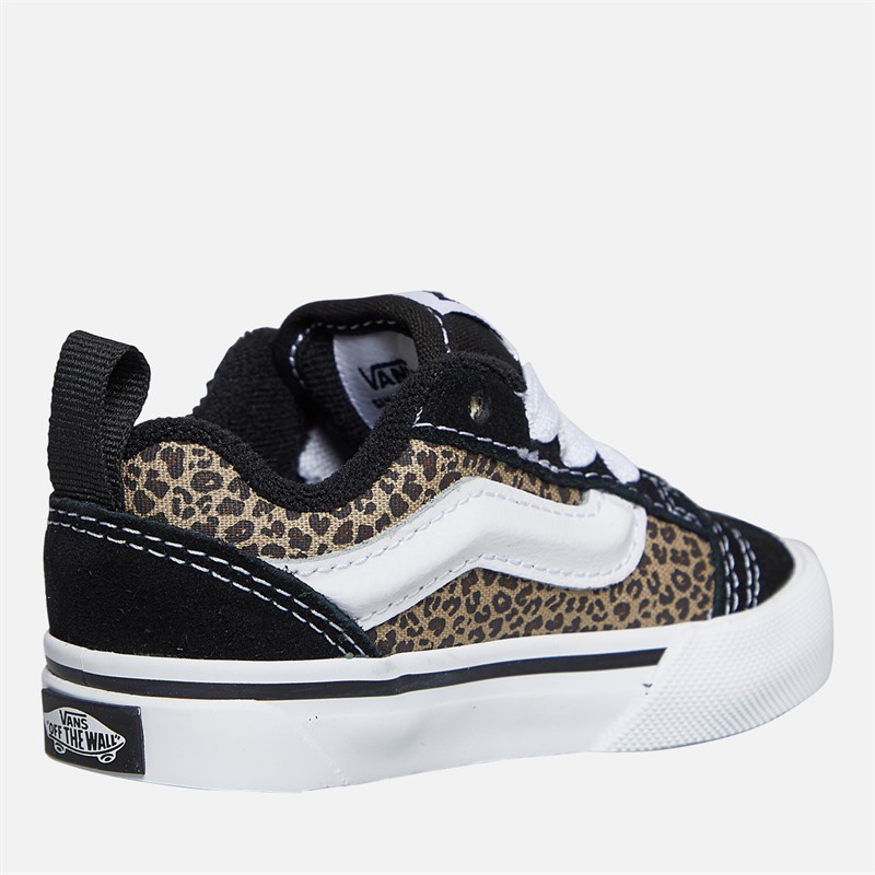 Vans Girls Knu Skool Elastic Lace Trainers Black/Leopard