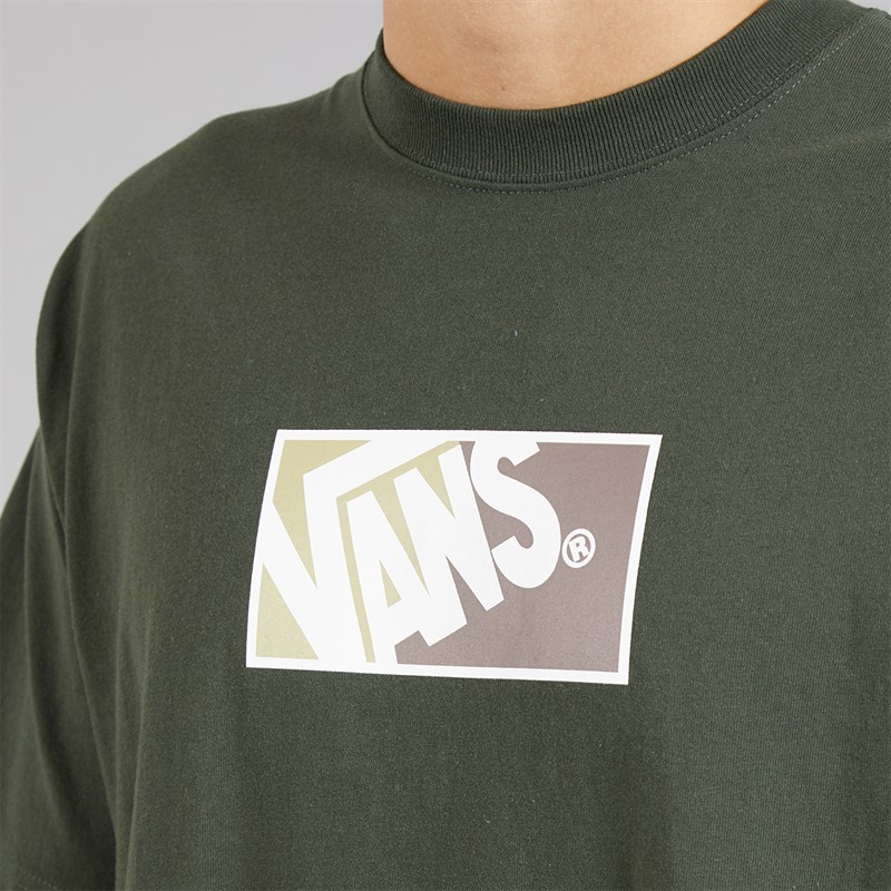 Vans Mens Original Standards Block Logo T-Shirt Dried Kelp
