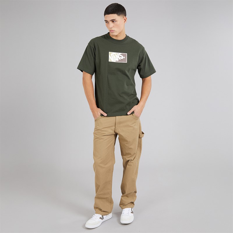 Vans Mens Original Standards Block Logo T-Shirt Dried Kelp