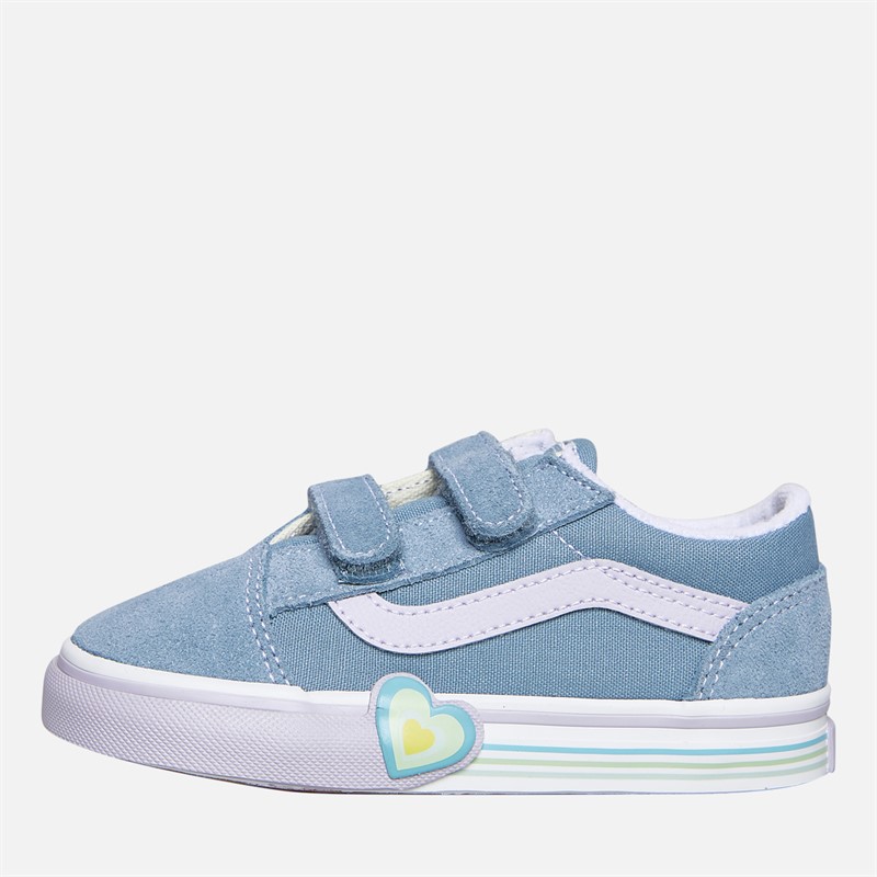 Vans Infant Girls Old Skool Heart Velcro Trainers Citadel