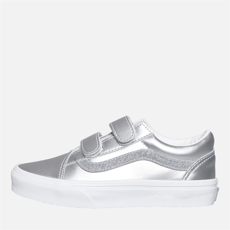 Vans Girls Old Skool Glitter Velcro Trainers Lunar Rock