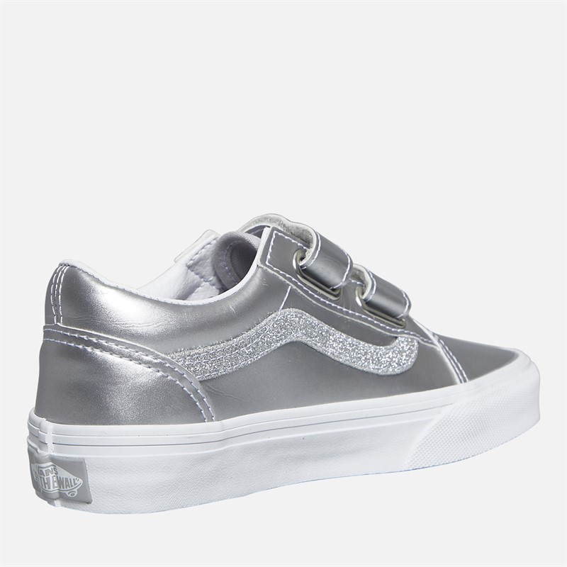 Vans Girls Old Skool Glitter Velcro Trainers Lunar Rock