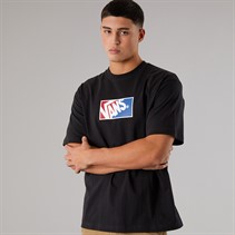 Vans Mens Original Standards Bloc Logo T-Shirt Black/Racing Red