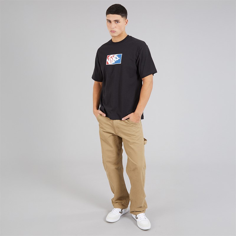 Vans Mens Original Standards Bloc Logo T-Shirt Black/Racing Red