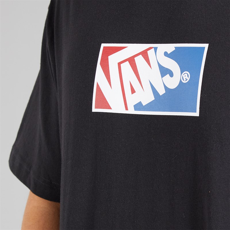 Vans Mens Original Standards Bloc Logo T-Shirt Black/Racing Red