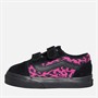 Vans Infant Girls Old Skool Leopard Velcro Trainers Pink/Black