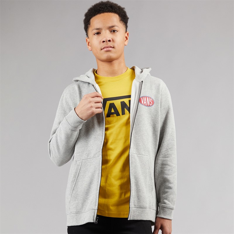 Vans Junior Boys Spray On Full Zip Hoodie Cement Heather