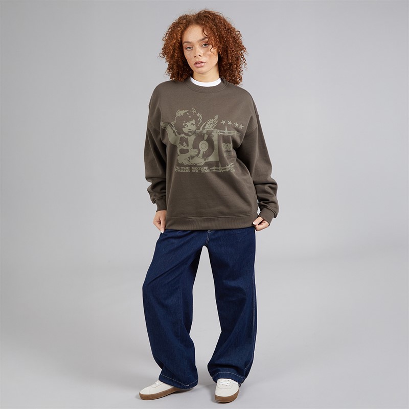 Vans Womens Earthbound Graphic Sweatshirt Coal Brown