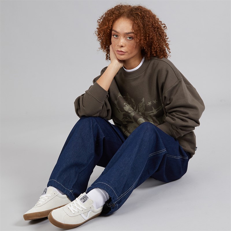 Vans Womens Earthbound Graphic Sweatshirt Coal Brown