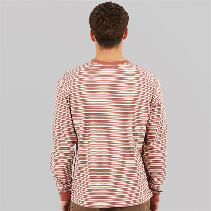 Vans Mens Wesley Stripe Long Sleeve Knitted Top Light Bronze/Cream
