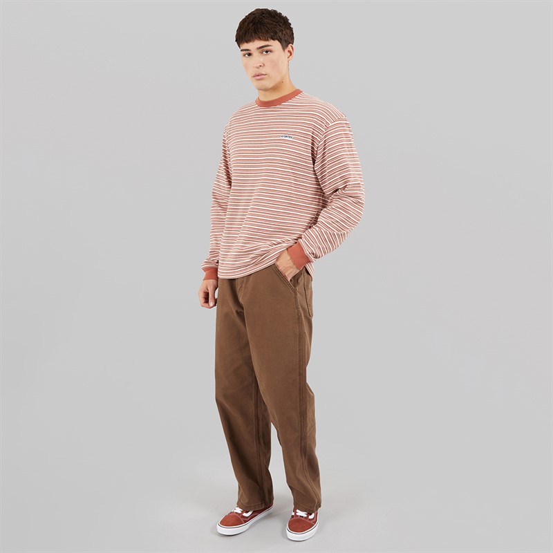 Vans Mens Wesley Stripe Long Sleeve Knitted Top Light Bronze/Cream