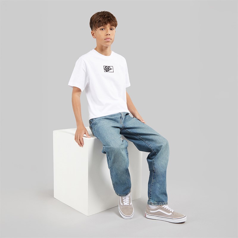 Vans Boys Blocked Box Logo T-Shirt White