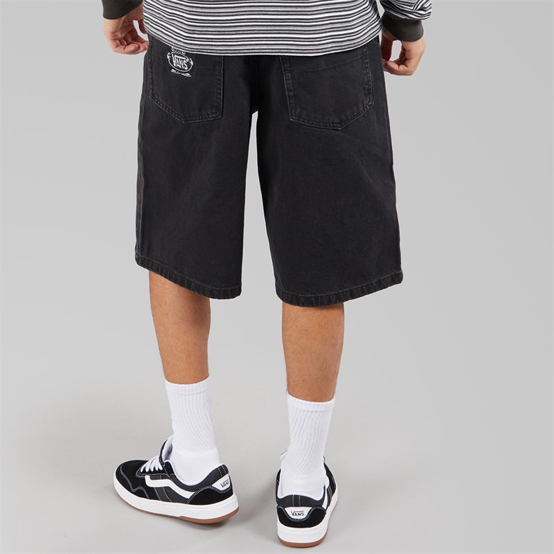 Vans Mens Stretched Logo Denim Shorts Black Light Stonewash