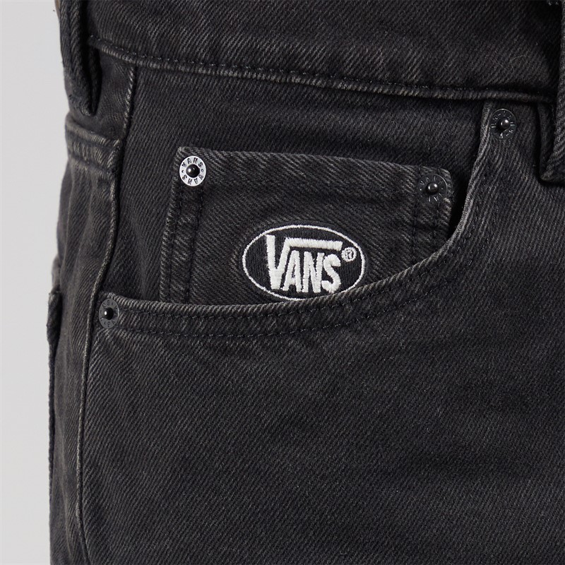 Vans Mens Stretched Logo Denim Shorts Black Light Stonewash