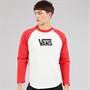 Vans Mens Core Logo Raglan Long Sleeve T-Shirt Crimson Haze