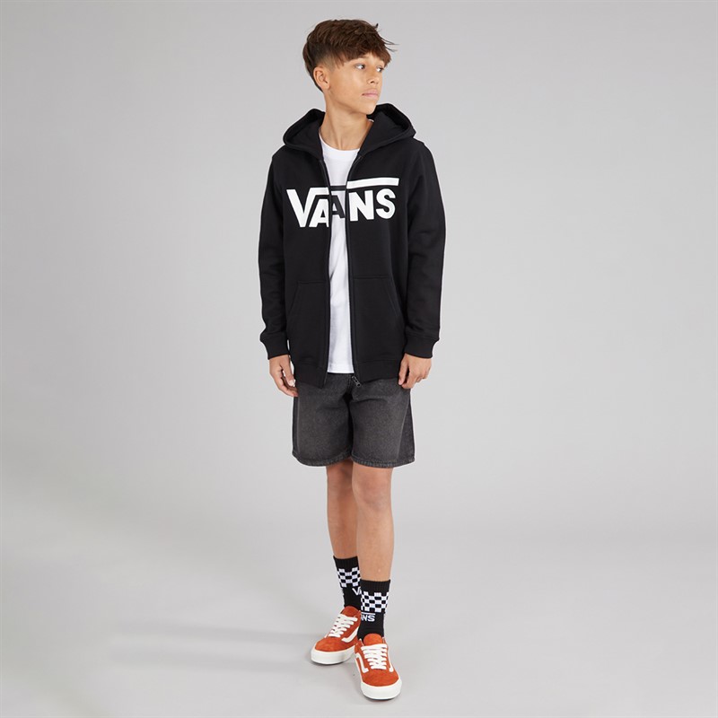 Vans Boys Classic II Logo Full Zip Hoodie Black