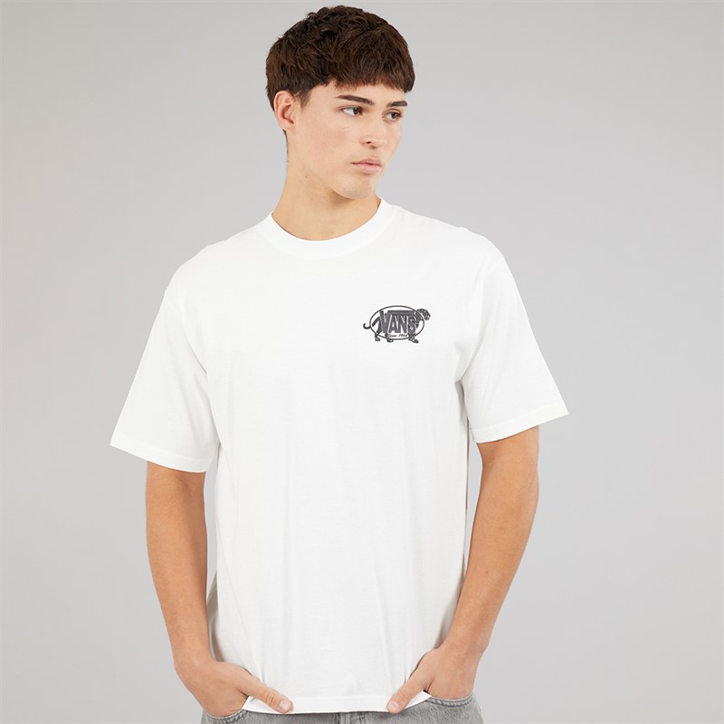 Vans Mens Awaken Tiger Back Graphic T-Shirt White