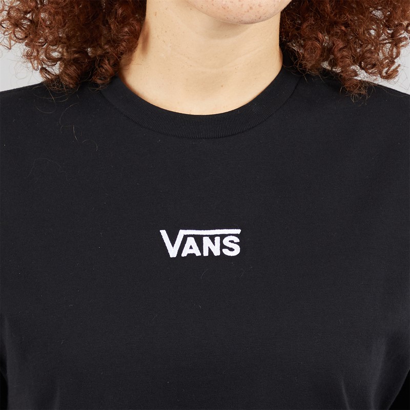 Vans Womens Center Vee Logo T-Shirt Dress Black