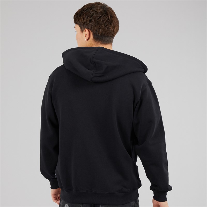 Vans Mens Left Chest Logo Loose Full Zip Hoodie Black