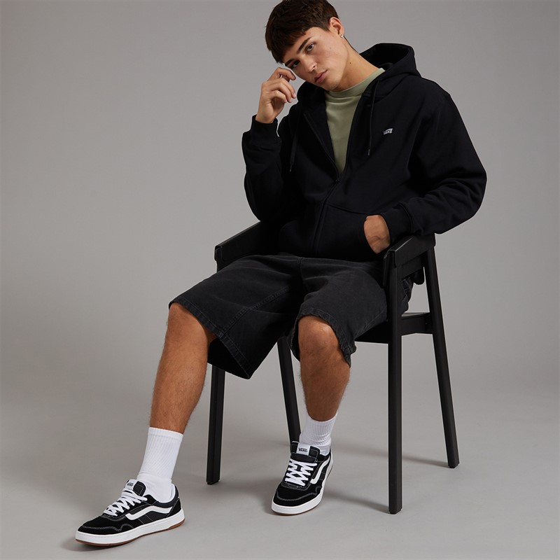 Vans Mens Left Chest Logo Loose Full Zip Hoodie Black
