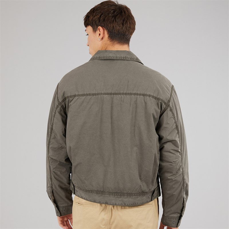 Vans Mens Cotton Poplin Station Jacket Obsidian Fern