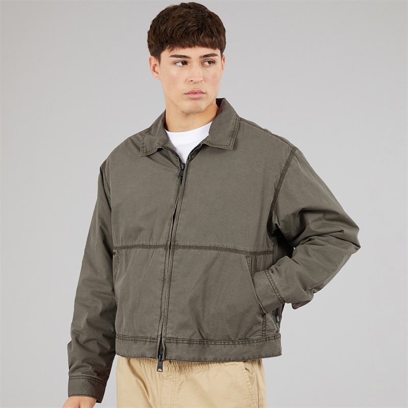 Vans Mens Cotton Poplin Station Jacket Obsidian Fern