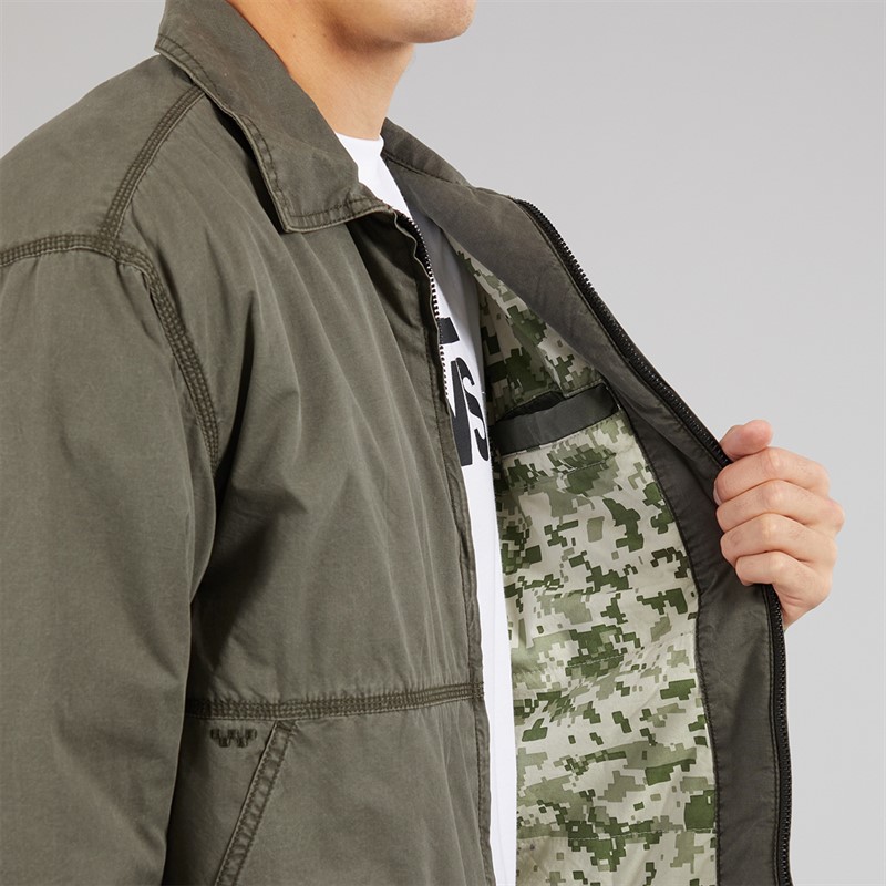 Vans Mens Cotton Poplin Station Jacket Obsidian Fern