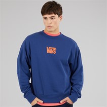 Vans Mens Stretch Logo Sweatshirt Deep Indigo/Flame