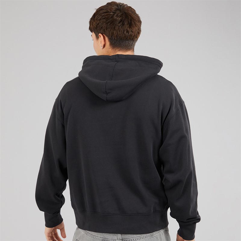 Vans Mens Stretch Logo Hoodie Black/White