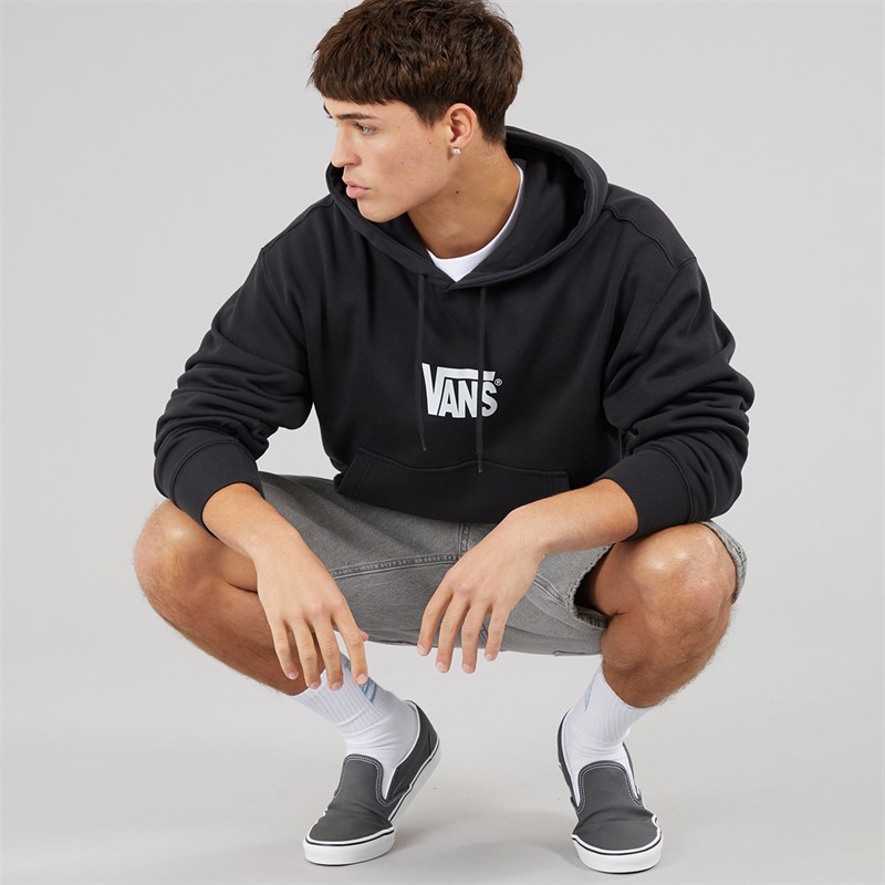 Vans Mens Stretch Logo Hoodie Black/White